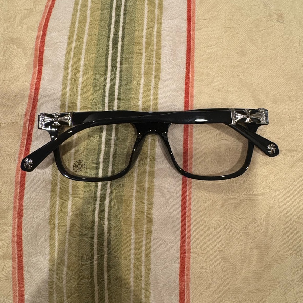 Chrome Hearts Black Frames with Silver Detailing - image 2